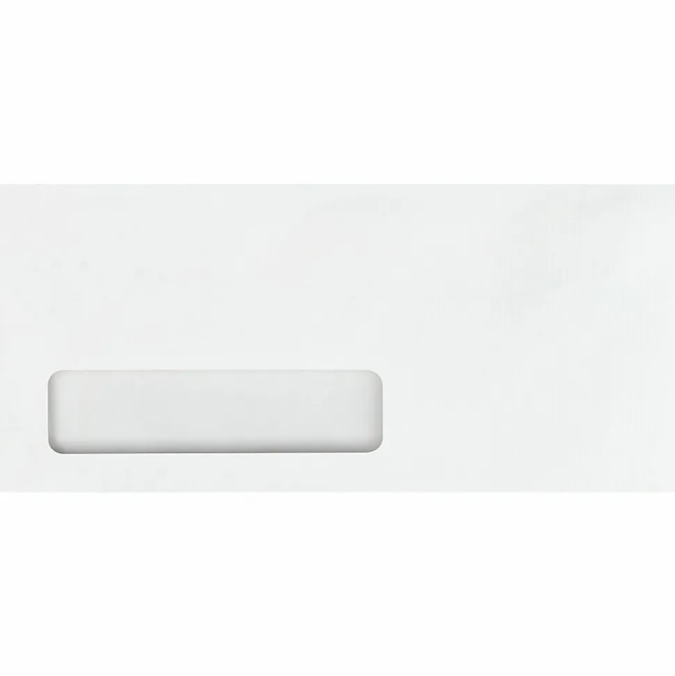 Quality Park® #10 Ridge™ Window Business Envelopes, Bottom Left Window, Gummed Seal, White, Box Of 500