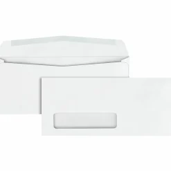 Quality Park® #10 Ridge™ Window Business Envelopes, Bottom Left Window, Gummed Seal, White, Box Of 500
