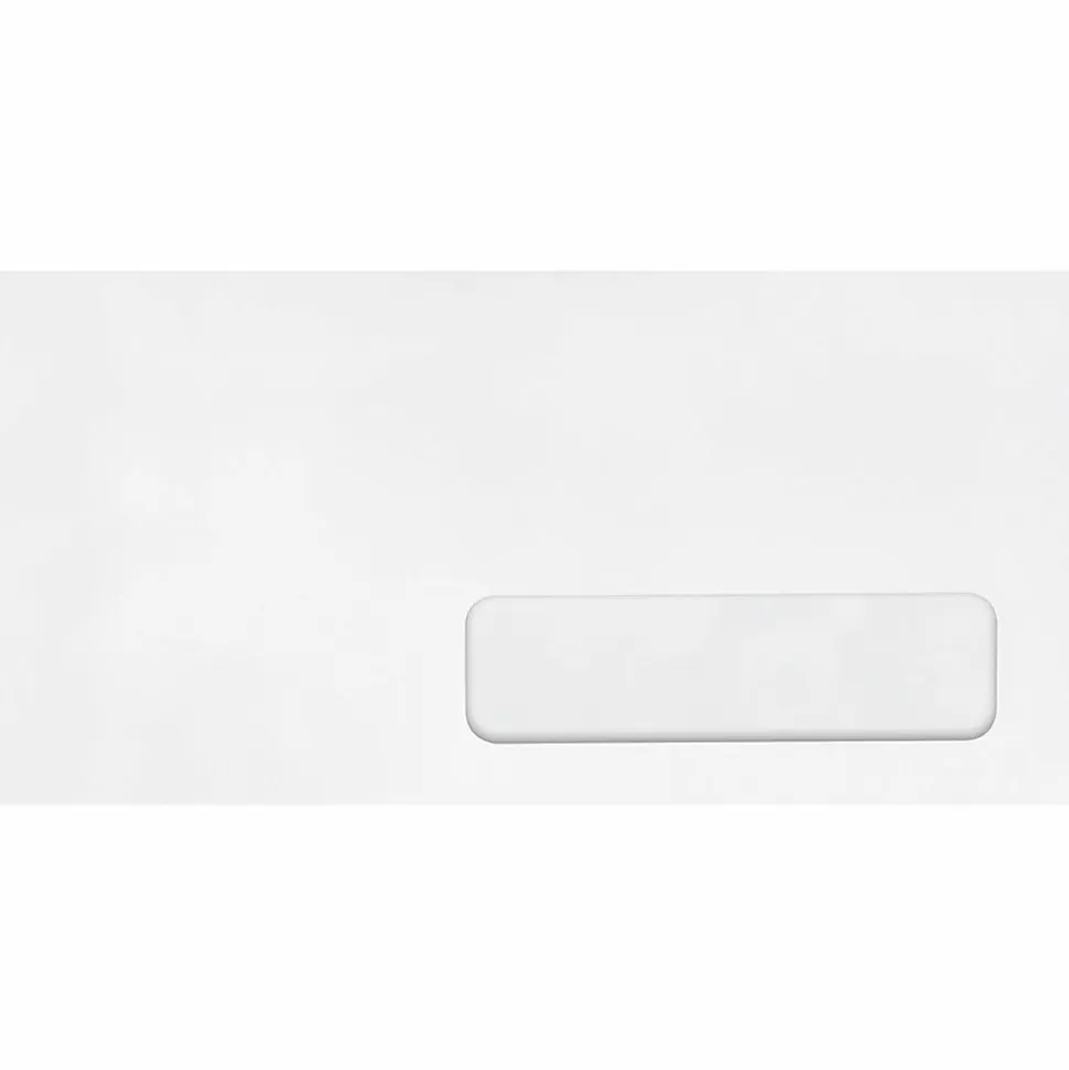 Quality Park® #10 Right Window Envelopes, Bottom Left, Gummed Seal, White, Box Of 500