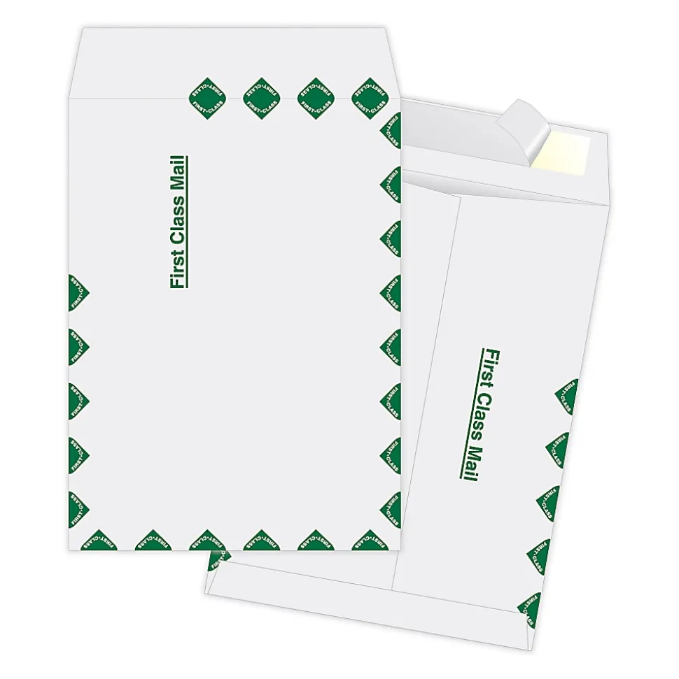 Quality Park® Ship-Lite Catalog Envelopes, First Class, 9" x 12", Self-Adhesive, White, Box Of 100