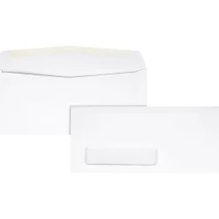 Quality Park® #10 Single Window Envelopes, Bottom Left Window, Gummed Seal, White, Box Of 500