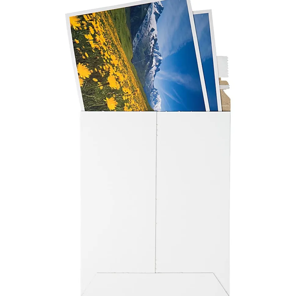 Quality Park Sturdy Fiberboard Photo Mailers - Board - 6" Width x 8" Length - Self-sealing - Fiberboard - 25 / Box - White