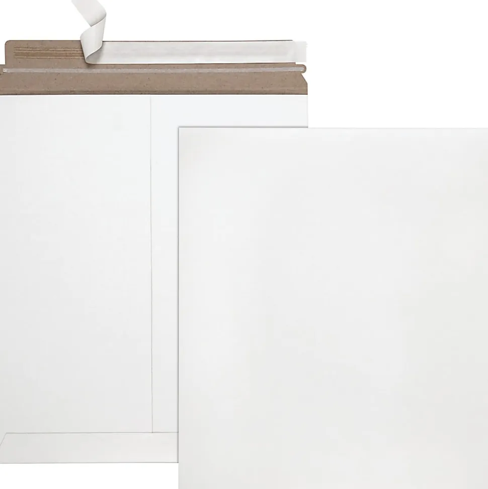 Quality Park Sturdy Fiberboard Photo Mailers - Board - 6" Width x 8" Length - Self-sealing - Fiberboard - 25 / Box - White