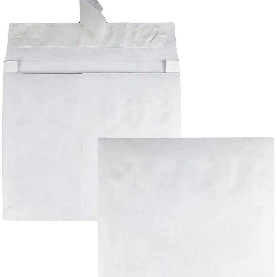 Quality Park® Survivor® Tyvek® Expansion Envelopes, Open Side, 10" x 13" x 2", Self-Adhesive, White, Box Of 100