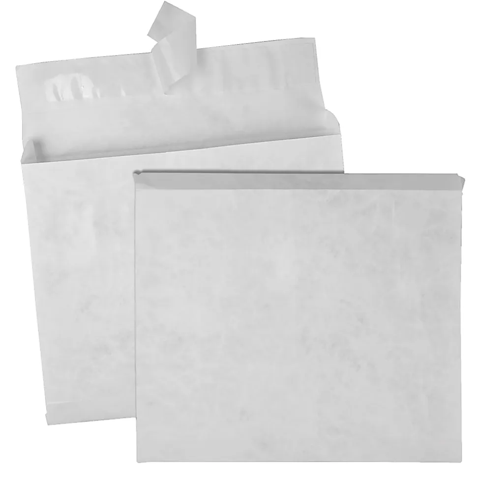 Quality Park® Survivor® Tyvek® Expansion Envelopes, Open Side, 10" x 13" x 2", Self-Adhesive, White, Box Of 100