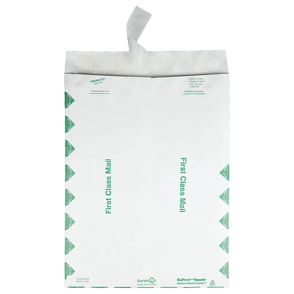 Quality Park® Tyvek® Envelopes, First Class, 10" x 13", White, Box Of 100