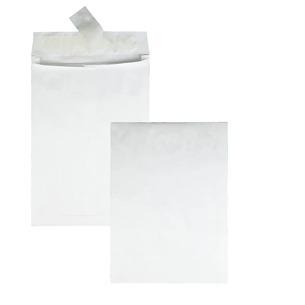 Quality Park® Tyvek® Expansion 10" x 13" x 1 1/2" Envelopes, 14 Lb, Self-Adhesive Closure, White, Carton Of 100