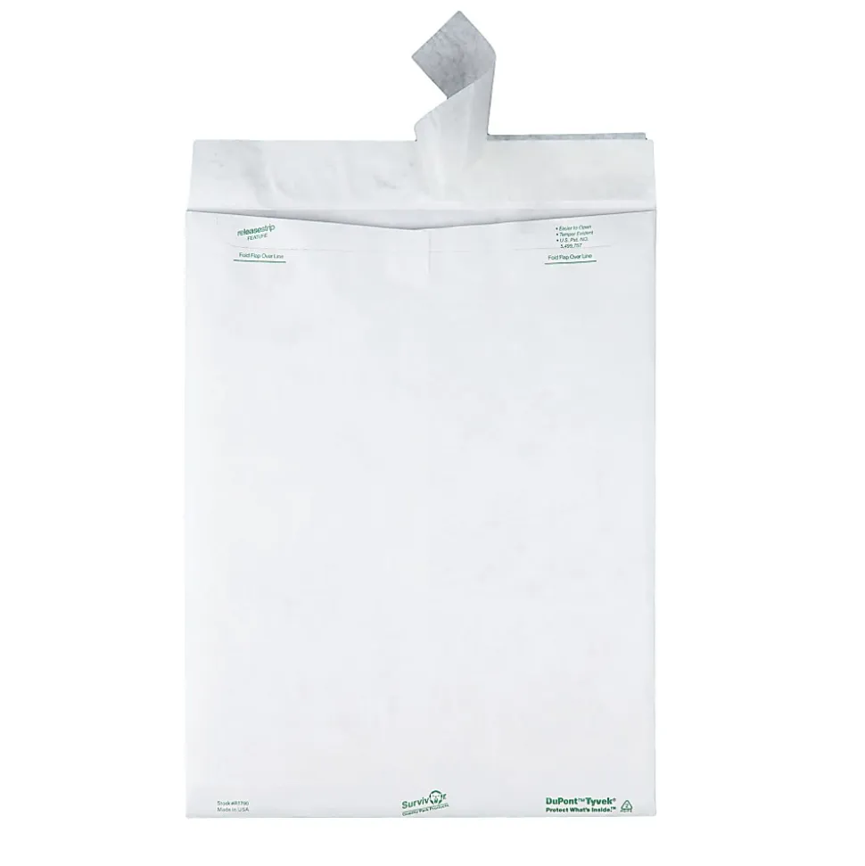 Quality Park® Tyvek® 12" x 15 1/2" Envelopes, Self-Adhesive, White, Box Of 100