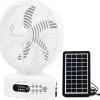 Quanteck 12" 3-Speed Solar Fan, 16-3/16"H x 12"W x 6-1/8"D, White