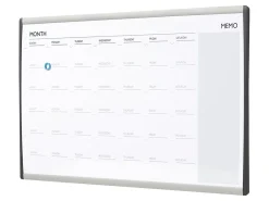 Quartet® ARC™ Magnetic Dry-Erase Calendar For Cubicles, 18" x 30", Aluminum Frame With Silver Finish