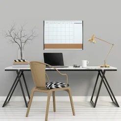 Quartet® Calendar Magnetic Dry-Erase Whiteboard, 17" x 23", Black/Silver Plastic Frame