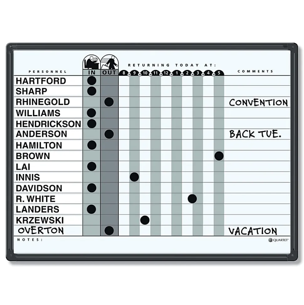 Quartet® Classic DuraMax® Magnetic Dry-Erase In/Out Board, 24" x 18", Aluminum Frame With Black Finish