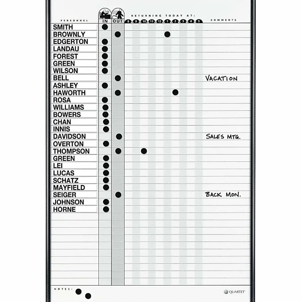 Quartet® Classic DuraMax® Magnetic Dry-Erase In/Out Board, 24" x 36", Aluminum Frame With Black Finish