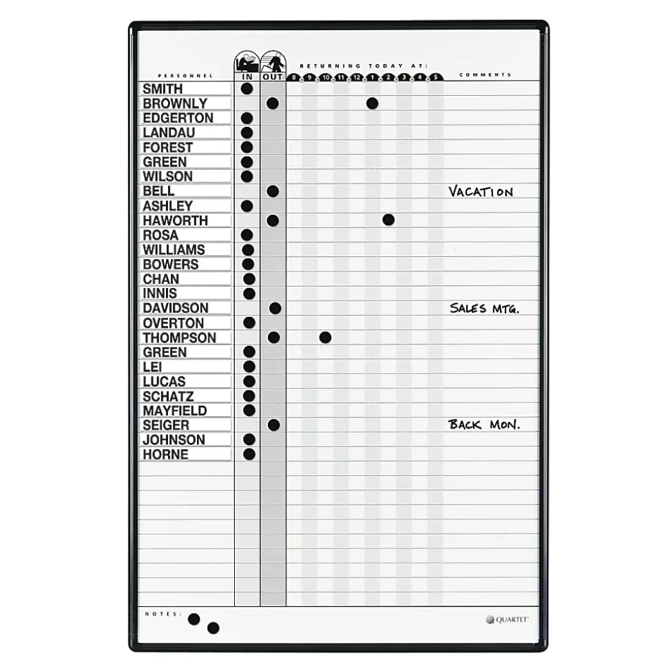 Quartet® Classic DuraMax® Magnetic Dry-Erase In/Out Board, 24" x 36", Aluminum Frame With Black Finish