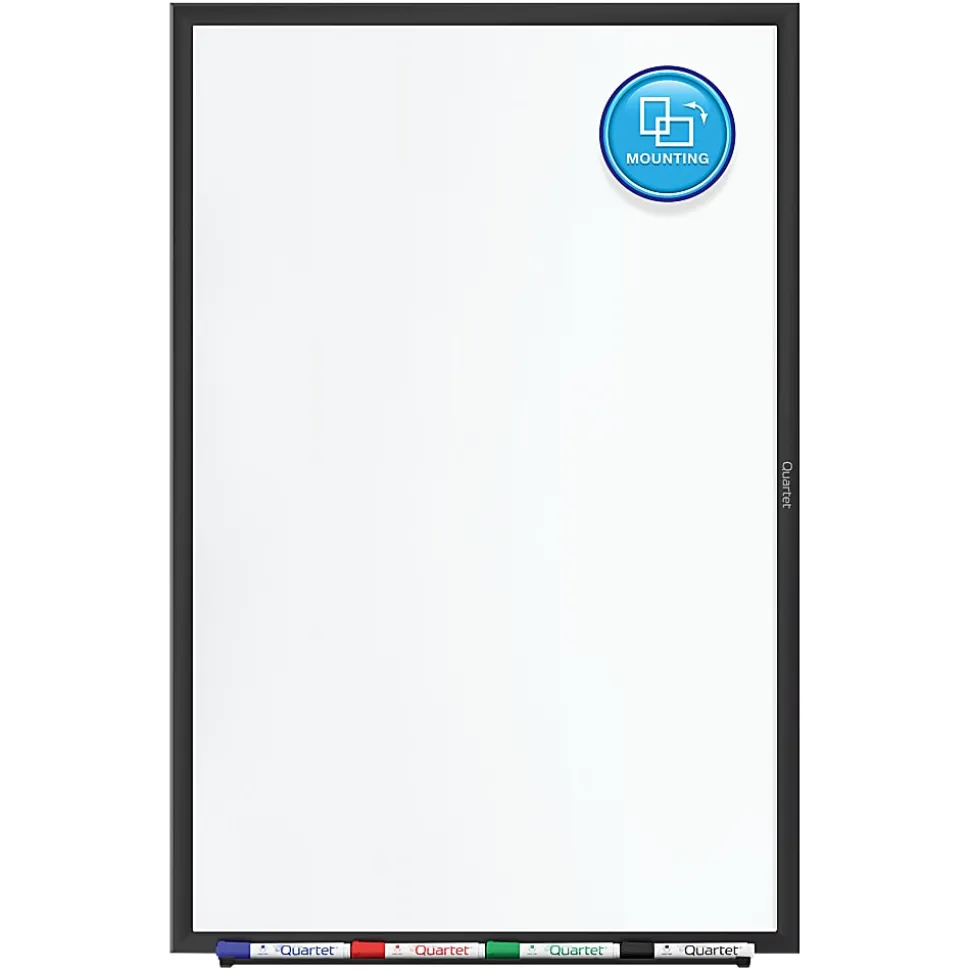 Quartet® Classic Magnetic Dry-Erase Whiteboard, 24" x 36", Aluminum Frame With Black Finish