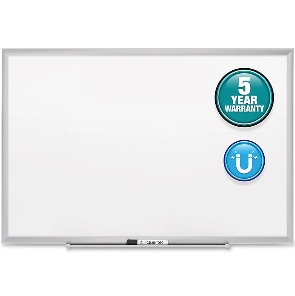 Quartet® Classic Magnetic Dry-Erase Whiteboard, 36" x 48", Aluminum Frame With Silver Finish