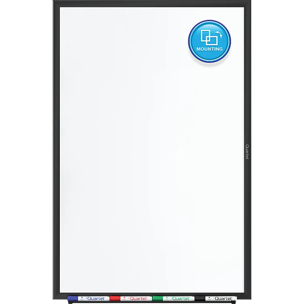 Quartet® Classic Magnetic Dry-Erase Whiteboard, 48" x 36", Aluminum Frame With Black Finish