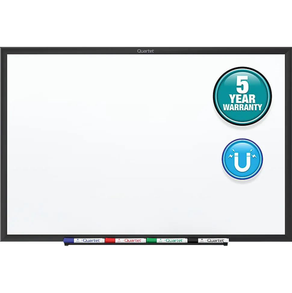 Quartet® Classic Magnetic Dry-Erase Whiteboard, 48" x 36", Aluminum Frame With Black Finish
