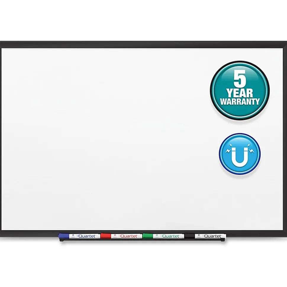 Quartet® Classic Magnetic Dry-Erase Whiteboard, 48" x 36", Aluminum Frame With Black Finish