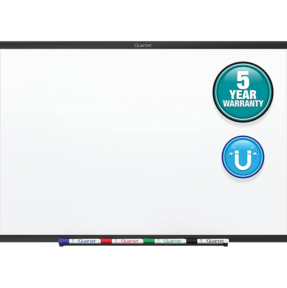 Quartet® Classic Magnetic Dry-Erase Whiteboard, 48" x 36", Aluminum Frame With Black Finish