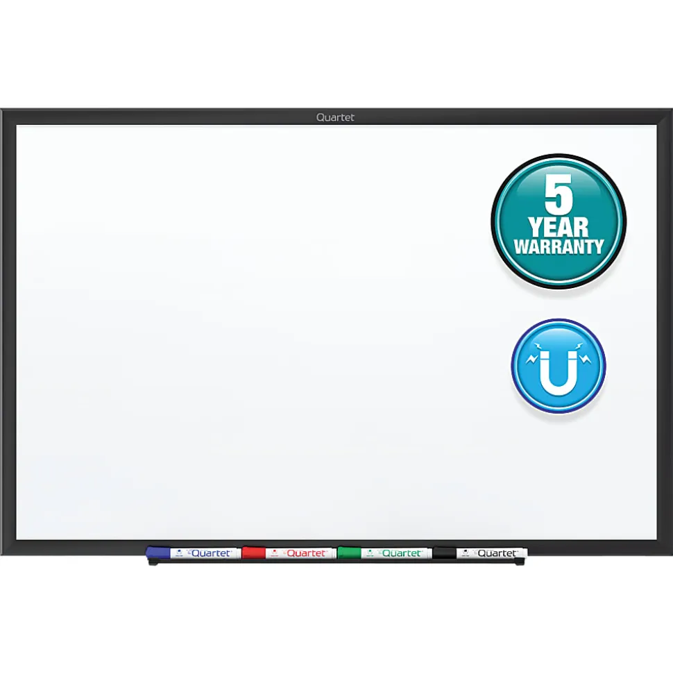 Quartet® Classic Magnetic Dry-Erase Whiteboard, 24" x 18", Aluminum Frame With Black Finish