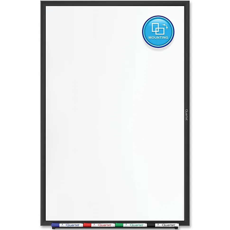 Quartet® Classic TAA Compliant Magnetic Dry-Erase Whiteboard, 48" x 96", Aluminum Frame With Black Finish