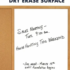 Quartet® Combination Non-Magnetic Melamine Dry-Erase/Cork Bulletin Board, 24
