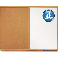 Quartet® Combination Non-Magnetic Melamine Dry-Erase/Cork Bulletin Board, 24