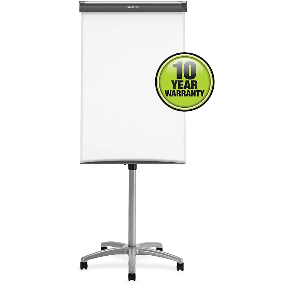 Quartet® Compass Mobile Magnetic Dry-Erase Whiteboard/Flipchart Presentation Easel, 3' x 2', Metal Frame With Graphite Finish