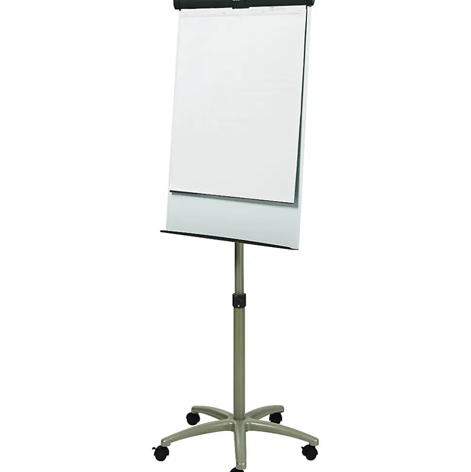 Quartet® Compass Mobile Magnetic Dry-Erase Whiteboard/Flipchart Presentation Easel, 3' x 2', Metal Frame With Graphite Finish