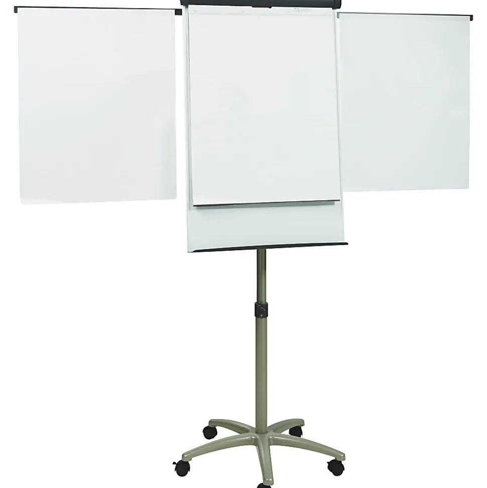 Quartet® Compass Mobile Magnetic Dry-Erase Whiteboard/Flipchart Presentation Easel, 3' x 2', Metal Frame With Graphite Finish