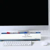 Quartet Dots Glass Dry-Erase Desktop Computer Pad - 18" (1.5 ft)x 6" (0.5 ft) - White/Blue Glass Surface - Rectangle - Horizontal - Desktop - 1 Each