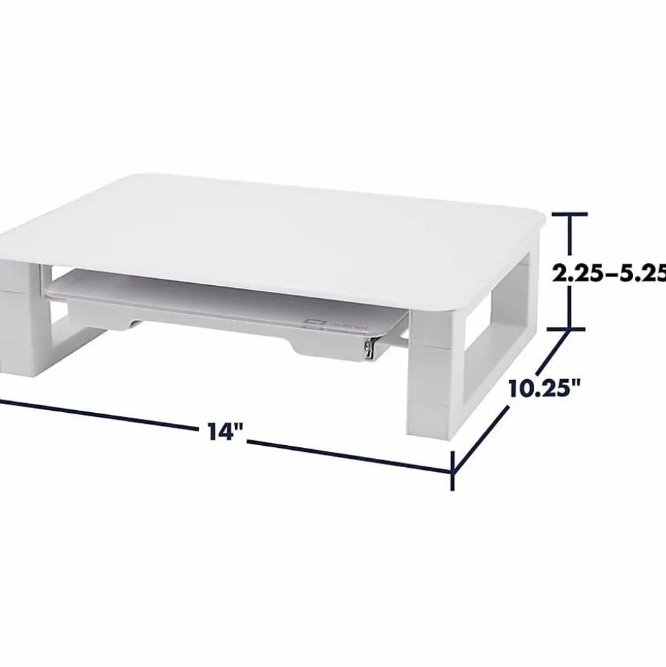 Quartet® Dry-Erase Board Desktop Monitor Riser, 4-3/8”H x 12-3/4”W x 16-3/8”D, White