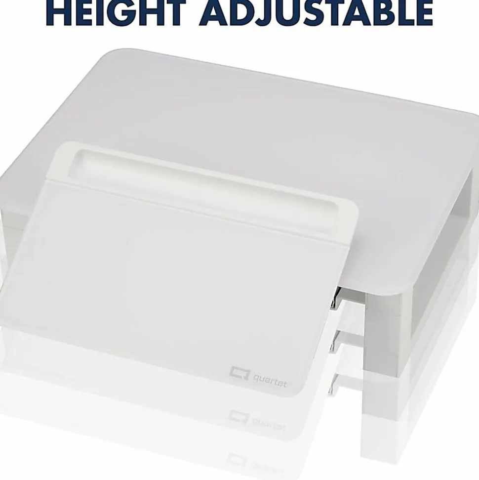 Quartet® Dry-Erase Board Desktop Monitor Riser, 4-3/8”H x 12-3/4”W x 16-3/8”D, White
