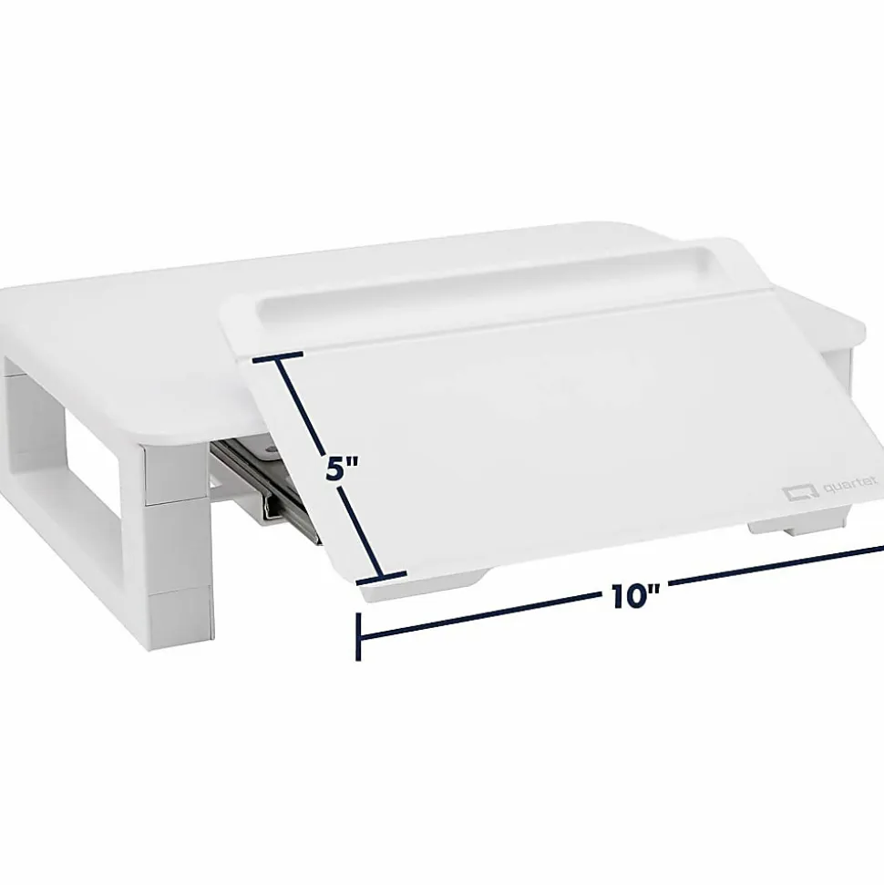 Quartet® Dry-Erase Board Desktop Monitor Riser, 4-3/8”H x 12-3/4”W x 16-3/8”D, White