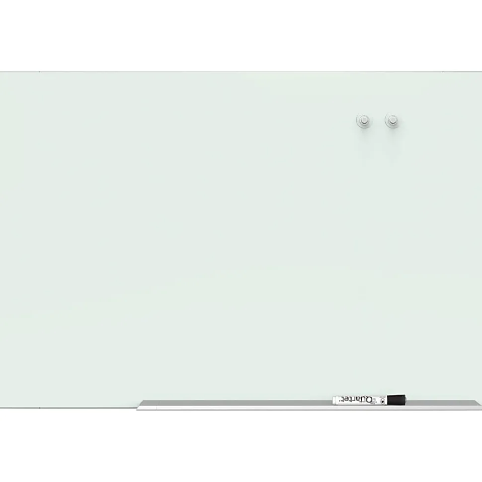 Quartet® Element™ Framed Magnetic Glass Dry-Erase Whiteboard, 85" x 48", Aluminum Frame With Silver Finish