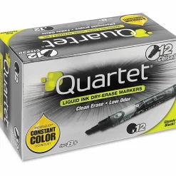 Quartet® EnduraGlide® Dry-Erase Markers, Chisel, Black, Pack Of 12