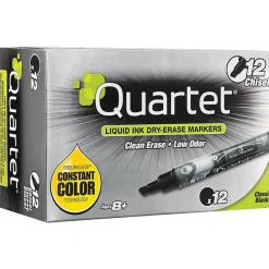 Quartet® EnduraGlide® Dry-Erase Markers, Chisel, Black, Pack Of 12