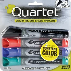 Quartet® EnduraGlide® Dry-Erase Markers, Chisel, Assorted Colors, Pack Of 4