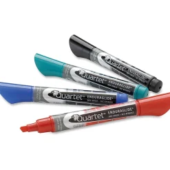Quartet® EnduraGlide® Dry-Erase Markers, Chisel, Assorted Colors, Pack Of 4