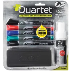 Quartet® EnduraGlide® Dry-Erase Markers, Kit, Fine, Assorted Colors, Pack Of 5