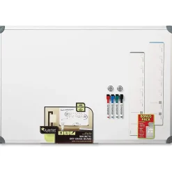 Quartet® Euro Style Magnetic Dry-Erase Whiteboard, 24" x 36", Aluminum Frame With Silver Finish