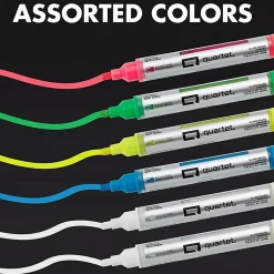 Quartet Glass Board Bullet Tip Neon Markers - Bullet Marker Point - Assorted Neon Ink - 6/Pack