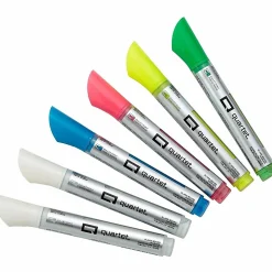 Quartet Glass Board Bullet Tip Neon Markers - Bullet Marker Point - Assorted Neon Ink - 6/Pack