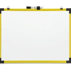 Quartet® Industrial Magnetic Dry-Erase Whiteboard, 36" x 48", Plastic Frame With Yellow Finish