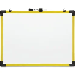 Quartet® Industrial Magnetic Dry-Erase Whiteboard, 72" x 48", Plastic Frame With Yellow Finish
