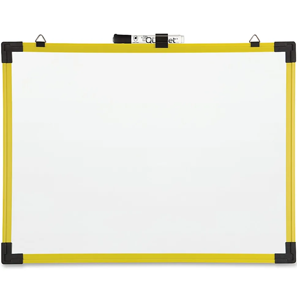 Quartet® Industrial Magnetic Dry-Erase Whiteboard, 72" x 48", Plastic Frame With Yellow Finish