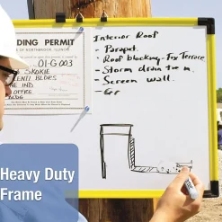Quartet® Industrial Magnetic Dry-Erase Whiteboard, 72" x 48", Plastic Frame With Yellow Finish