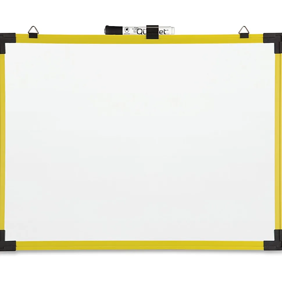 Quartet® Industrial Magnetic Dry-Erase Whiteboard, 72" x 48", Plastic Frame With Yellow Finish