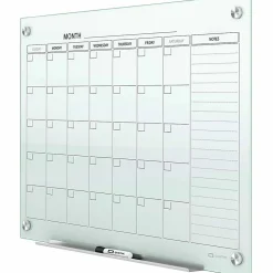 Quartet® Infinity™ Glass Magnetic Unframed Monthly Calendar Whiteboard, 36